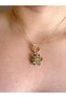 Colorful Stone and Flower Brand Model Steel Necklace