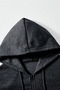 Unisex Relax Fit Relaxed Fit Cotton Fleece Inside Double Pocket Zipper Smoked Hooded Sweatshirt - 7