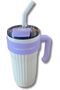 Insulated Tumbler with Handle and Straw Lid, Stainless Steel Coffee Mug Portable Coffee Tumbl - 5