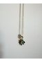 Colorful Stone and Flower Brand Model Steel Necklace - 6