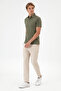 Men's Carrot Fit Camel Canvas Trousers 50300438-Vr015 - 3