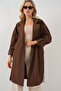 Women's Double Breasted Collar Lined Trench Coat Brown 1037 - 3