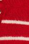 Women's Regular Fit Classic Cut Button Collar Striped Red Sweater - 6