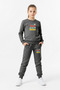 3-Piece Girl's Tracksuit Set with Hooded Kangaroo Pocket and Zero Collar Print - 4