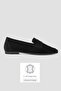 Women's Black Suede Genuine Leather 36-41 Number Loafer Ballet