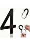 Wall - Door Number Size 15 cm - 3 mm Laser Cut Black Plexiglass Self Adhesive No -4 Four