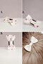 Set of 2 Baby Girl Polka Dot Bow Buckles – Pink & Cream – Back Clamp Locked - 4