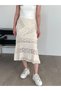 Cream Lace Detailed Transparent Skirt