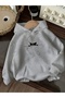 Cat Printed Oversize Unisex Hooded Sweatshirt
