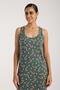 Women's Thick Strap Slit Long Green Nightdress - 4