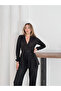 Pleated Satin Padded Shoulders Elegant Double-Breasted Set