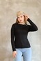 Soft Touch Modal Combed Cotton Basic Black Blouse Long Raglan Sleeve Women's Body Lycra T-Shirt - 3