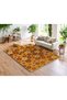 Mosso Yellow Themed Colorful Floral Flowers Patterned Woven Base Modern Decorative Carpet Mosso193Yellow - 3