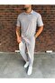 Men's Striped Polo Neck T-Shirt and Pants Combination - 2
