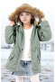 Girl's Waterproof Machine Washable Canvas Fabric Thick Winter Coat