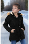 Children's Waterproof Canvas Fabric Fur Winter Thick Coat - Durable and Machine Washable - 6