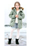 Girl's Waterproof Machine Washable Canvas Fabric Thick Winter Coat - 4