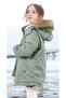 Girl's Waterproof Machine Washable Canvas Fabric Thick Winter Coat - 2