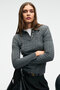 Castana Women's Polo Neck Button Regular Fit Knitwear Anthracite Sweater - 2