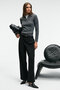 Castana Women's Polo Neck Button Regular Fit Knitwear Anthracite Sweater - 6