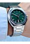 Special Design 24 Months Warranty Silver-Green Color Men's Wrist Watch 1619.06Mr - 2