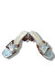 Silver Genuine Skin Leather Heeled Women's Slippers - 5