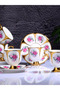Kosova Flowered Footed Luxury Coffee Cup Set 6I - 2