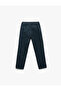 Cotton Button Detailed Navy Blue Boy's Trousers 6Wkb40009Tw - 2