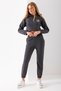 Women's Hooded California Embroidered Stopper Detailed Tracksuit Set Smoked - 2606 - 2