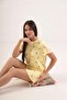 Lemon Patterned Women's Shorts Pajama Set - 2