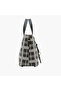 Houndstooth Print Tote Bag with Double Handle and Button Closure - 3