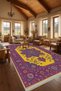 Mosso Purple Traditional Themed Pattern Woven Base Modern Decorative Carpet Mosso258Purple - 4