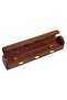 Beautiful Handmade Wooden Brown Incense Stick Holder Burner Storage Coffin Box - 3