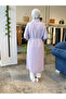 Shirt Collar Lace Detail Long Lavender Tunic T-1451 - 5