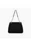 Textured Tote Bag with Button Closure and Chain Strap - 2