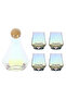Glass Water Bottle Set Six Edged One Pot Four Cup Set