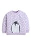 Baby Girl Penguin Appliqué Fleece Tracksuit – Lilac Polka-Dot 2-Piece Set - 4