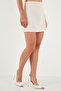 Cotton and Wool Blend Slim Fit Mini Length Tweed Skirt Skirt 611Au086 - 3