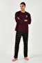 Plaid Regular Fit High Waist Pocket Crew Neck Pajama Set Men's Pajama Set 6574002 - 2