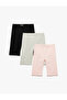 Cotton Elastic Waist 3-Piece Basic Short Leggings Set