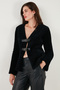 Premium Regular Fit V-Neck Double Belt Plush Cardigan Cardigan 680Hi00112 - 2
