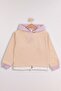 Girl's Medium Thickness P Embroidered Hooded Sweatshirt