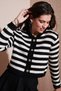 Striped Oversize Fit Crew Neck Button Crop Knitwear Cardigan Cardigan 4615567