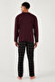 Plaid Regular Fit High Waist Pocket Crew Neck Pajama Set Men's Pajama Set 6574002 - 7