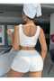 Women's Plush Tank Top and Shorts Set - 2