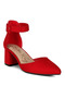 Women Mid Heeled Casual Sandals in Red