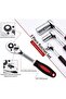 3 Pcs Professional Heavy Duty Ratchet Tool Set, Durable Drive Ratchet Wrench 1/4", 3/8" - 3