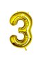 3 Year Old Gold Number Balloon Birthday Party Set Gold Color Number Chrome Balloon Happy Birthday Lettering - 3