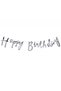 2 Year Old Silver Number Balloon Birthday Party Set Silver Color Number Chrome Balloon Happy Birthday Text - 3