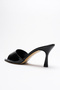 Women's Pointed Toe Open Heeled Slippers Leni Black Patent Leather - 4
